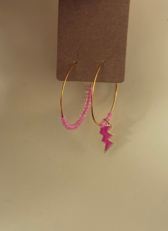 Oorbellen ringen bliksemschicht, Ophalen, Overige materialen, Hangers, Nieuw