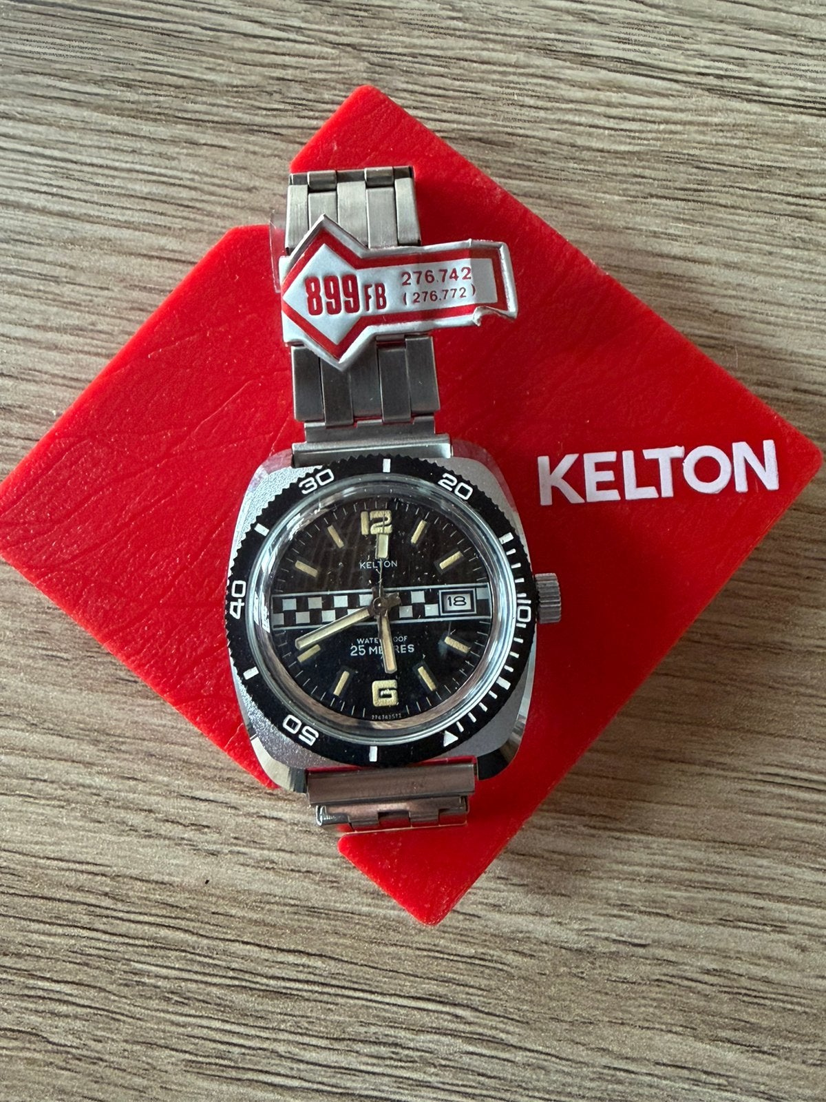 Montre kelton 276-742 vintage, Montre-bracelet, Autres marques, Enlèvement ou Envoi, Acier