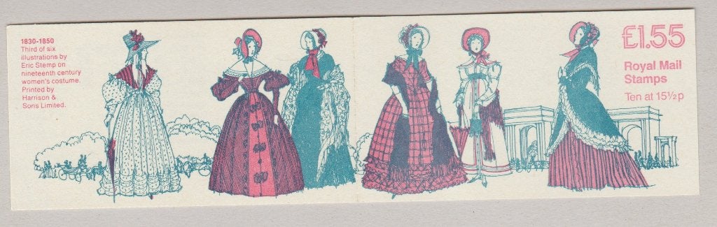 GB 1982 £ 1.55 Booklet SG FR1A Costume 1830-50 **, Verzenden, Postfris