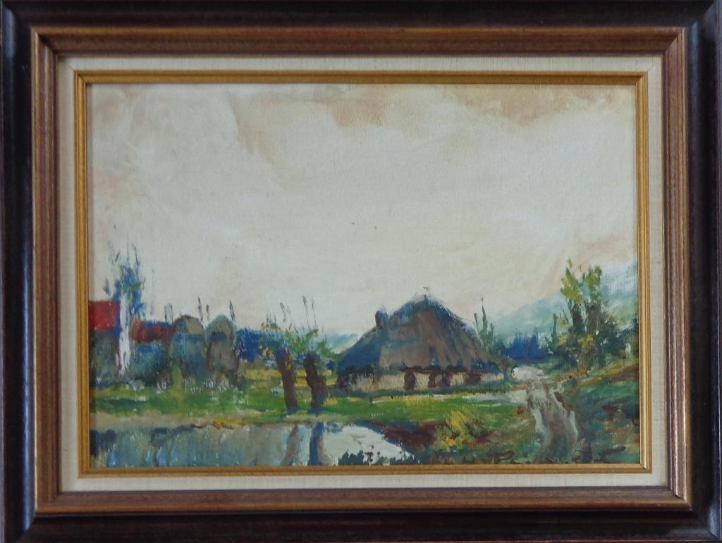 HENRI-JOSEPH PAUWELS / BOERDERIJ / OLIEVERF / 44x57cm KADER, Ophalen of Verzenden