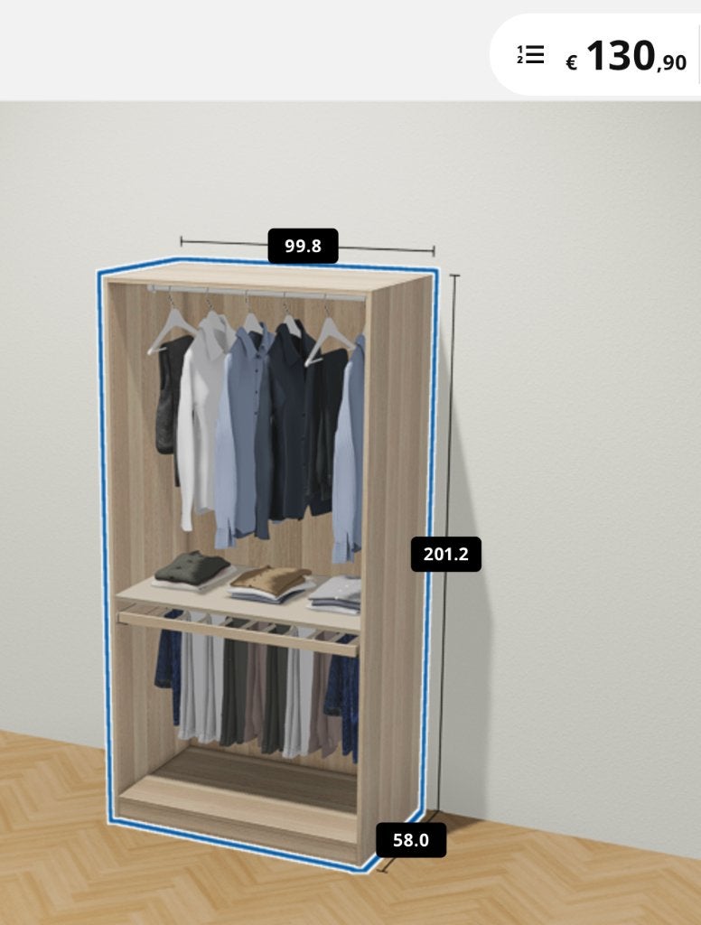 Dressing Modulaire IKEA PAX, Finition Effet Chêne Blanc, Comme neuf, Enlèvement, 50 à 75 cm