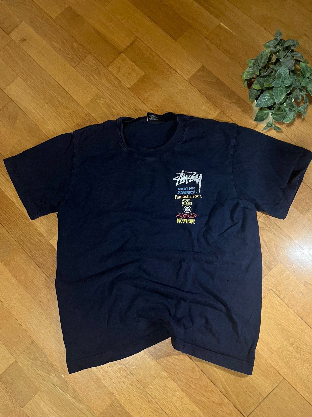 stussy x marvel shirt Medium uniek, Kleding | Heren, Ophalen of Verzenden, Zo goed als nieuw, Maat 48/50 (M), Meerkleurig