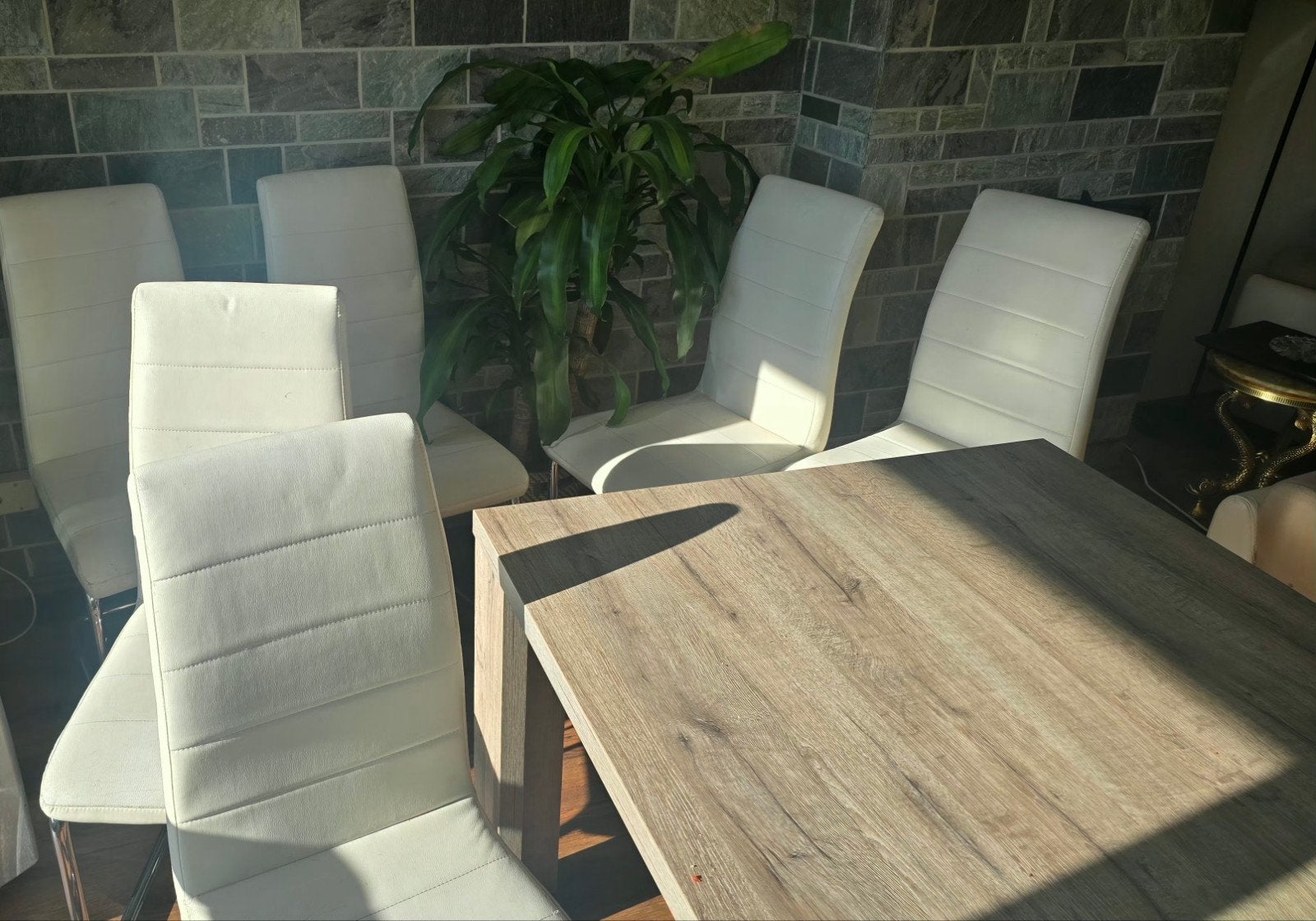 Stoelen, Huis en Inrichting, Stoelen, Ophalen, Gebruikt, Wit, Leer