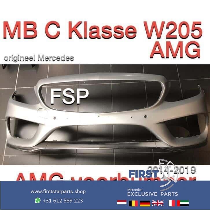 W205 AMG line Voorbumper origineel Mercedes C Klasse 2018 43, Utilisé, -, Avant, -