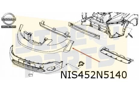 Nissan e-NV200 (7/14-) voorbumper boven (te spuiten) Origine, -, -, Nieuw, Bumper