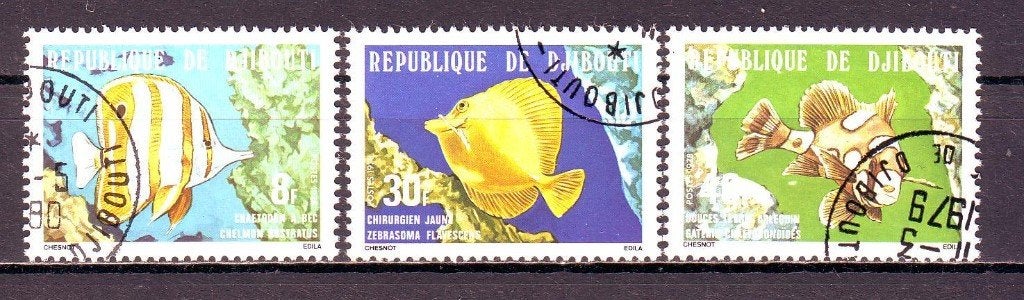 Postzegels Djibouti (2) : diverse reeksen en zegels, Ophalen of Verzenden, Overige landen, Gestempeld