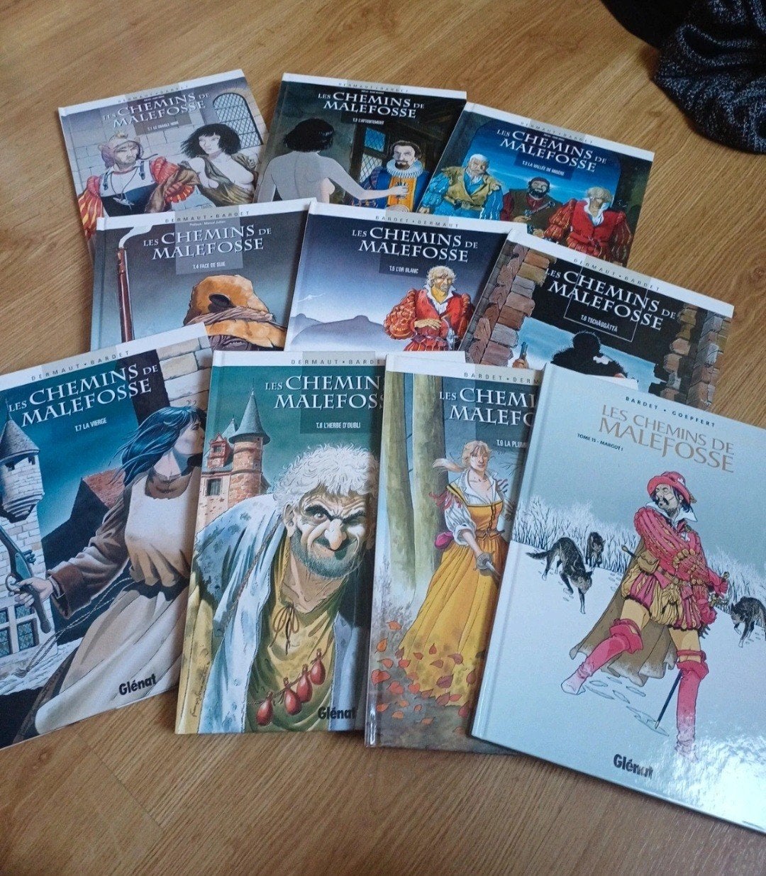 Bd les Chemins de Malefosse 1 tot 9 + 15, Boeken, Stripverhalen, Zo goed als nieuw, Meerdere stripboeken, Ophalen of Verzenden
