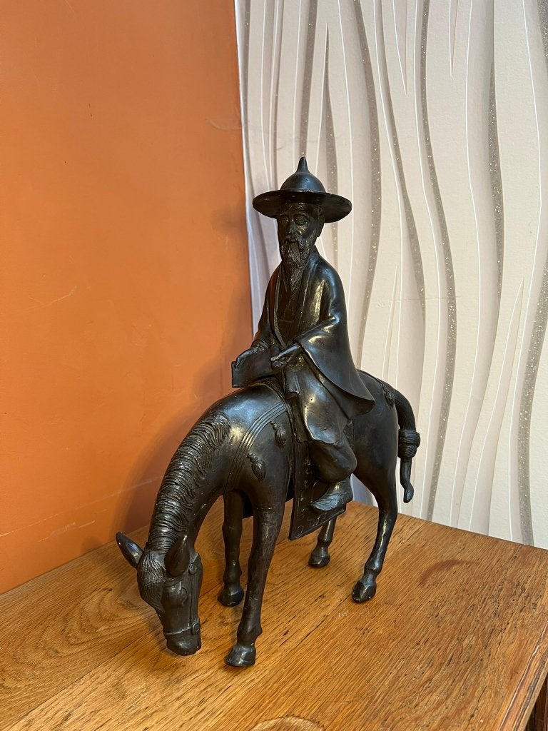 bronzen sculptuur van de Chinese dichter en wijsgeer Su Shi, Ophalen of Verzenden, Brons