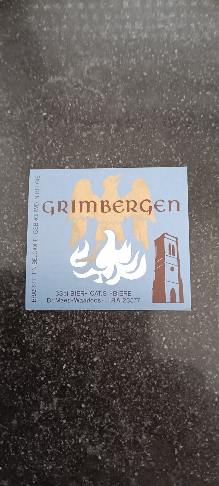 oud bieretiket Grimbergen br MAES waarloos, Verzamelen, Ophalen of Verzenden