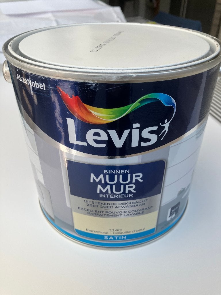 Levis muurverf, Minder dan 5 liter, Ophalen, Gebruikt, Verf