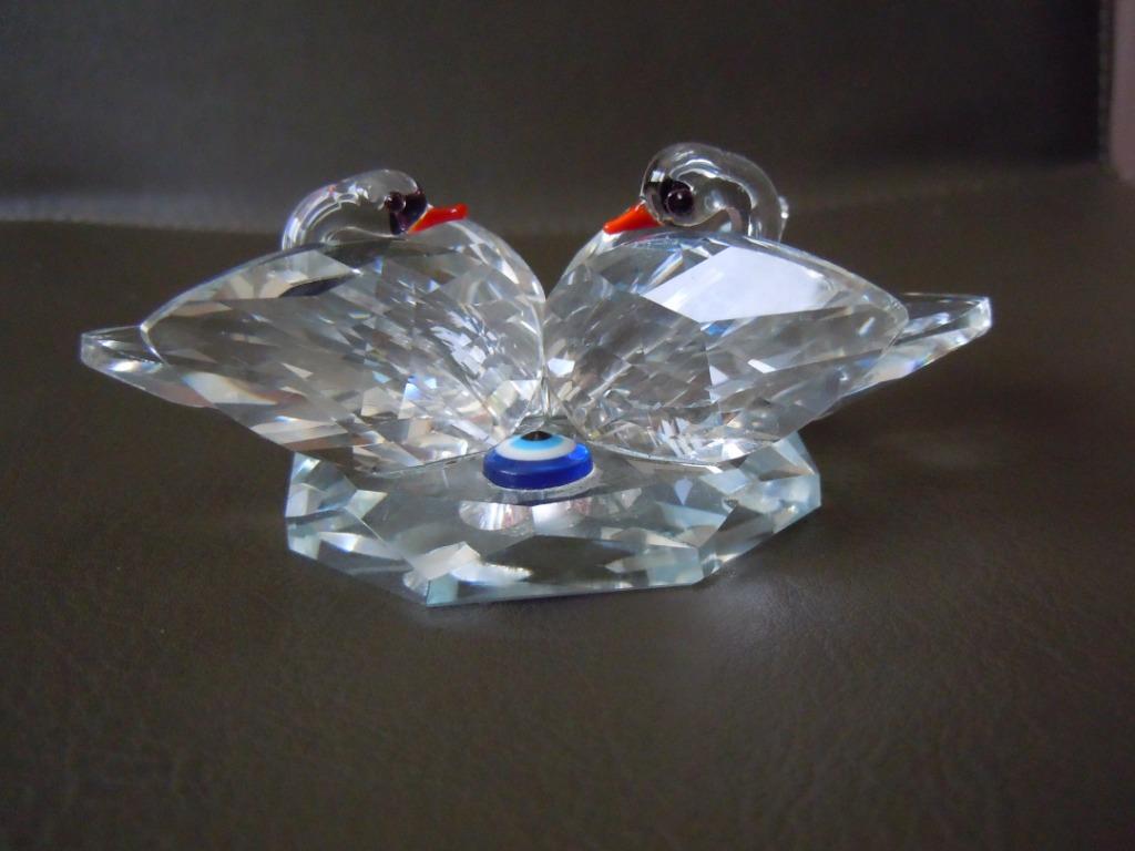 Kristallen Beeldje van Koppel Zwaantjes., Verzamelen, Ophalen, Zo goed als nieuw, Dier