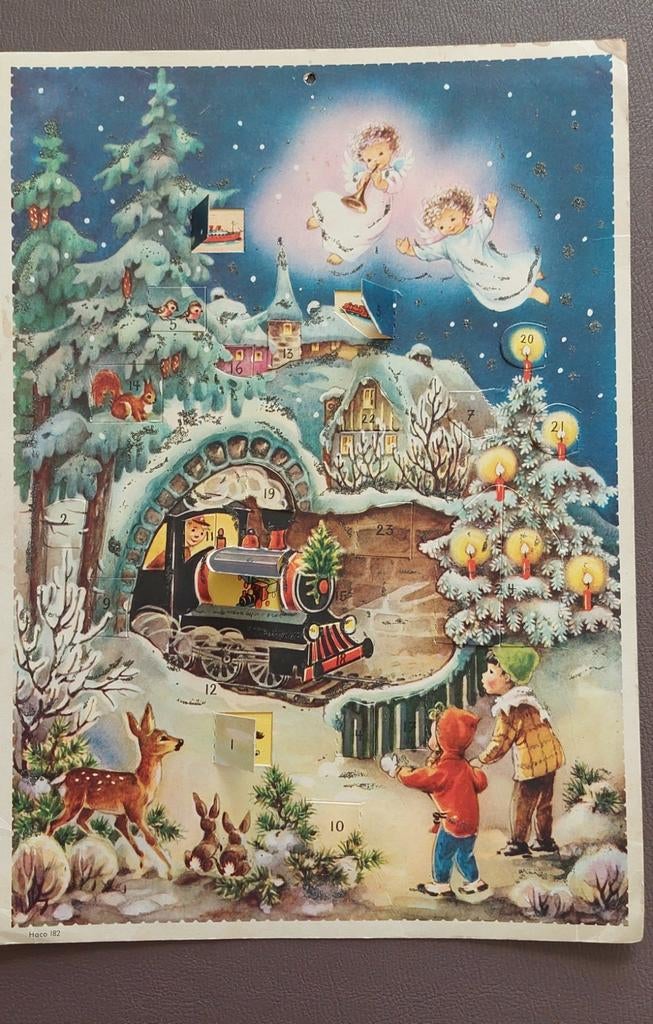 Oude Kerst Adventskalender 1960. HACO 182, Ophalen of Verzenden, Zo goed als nieuw