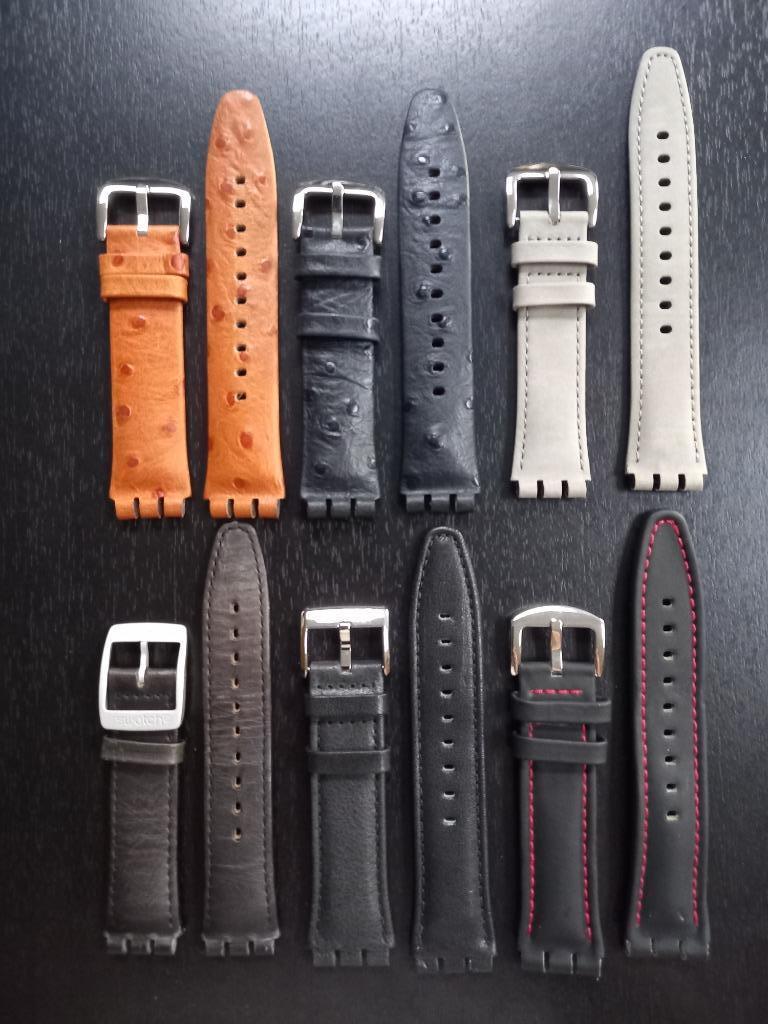 Divers bracelets montres Swatch 19 mm chrono + new chrono, Enlèvement ou Envoi, Neuf, Autres couleurs, Cuir