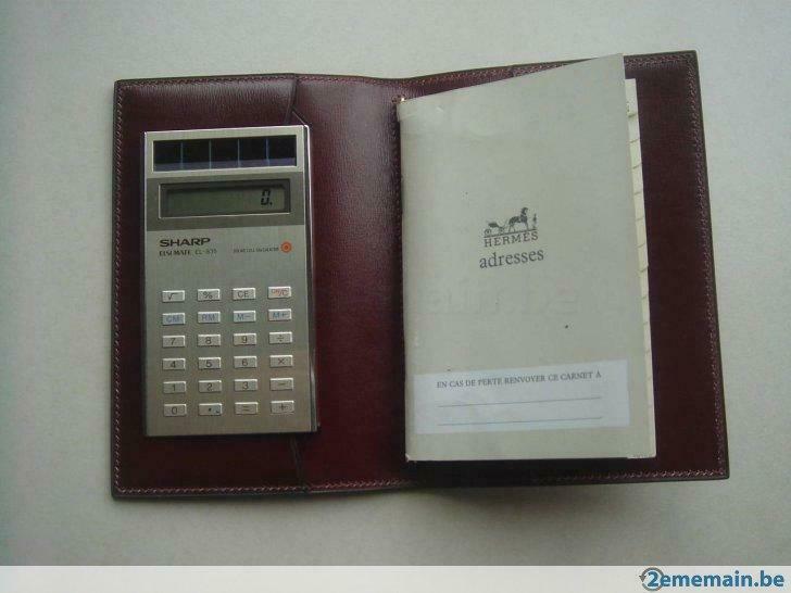 Superbe agenda HERMÈS en cuir véritable avec calculatrice, Enlèvement ou Envoi, Utilisé