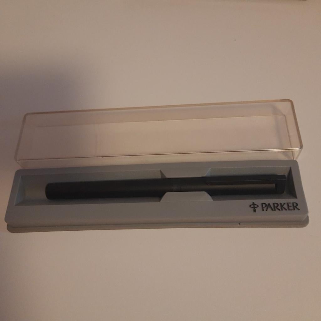 PARKER ROLLERBALL zwart metaal SATINE*KNACK*BOXED*, Ophalen, Parker, Zo goed als nieuw, Met doosje