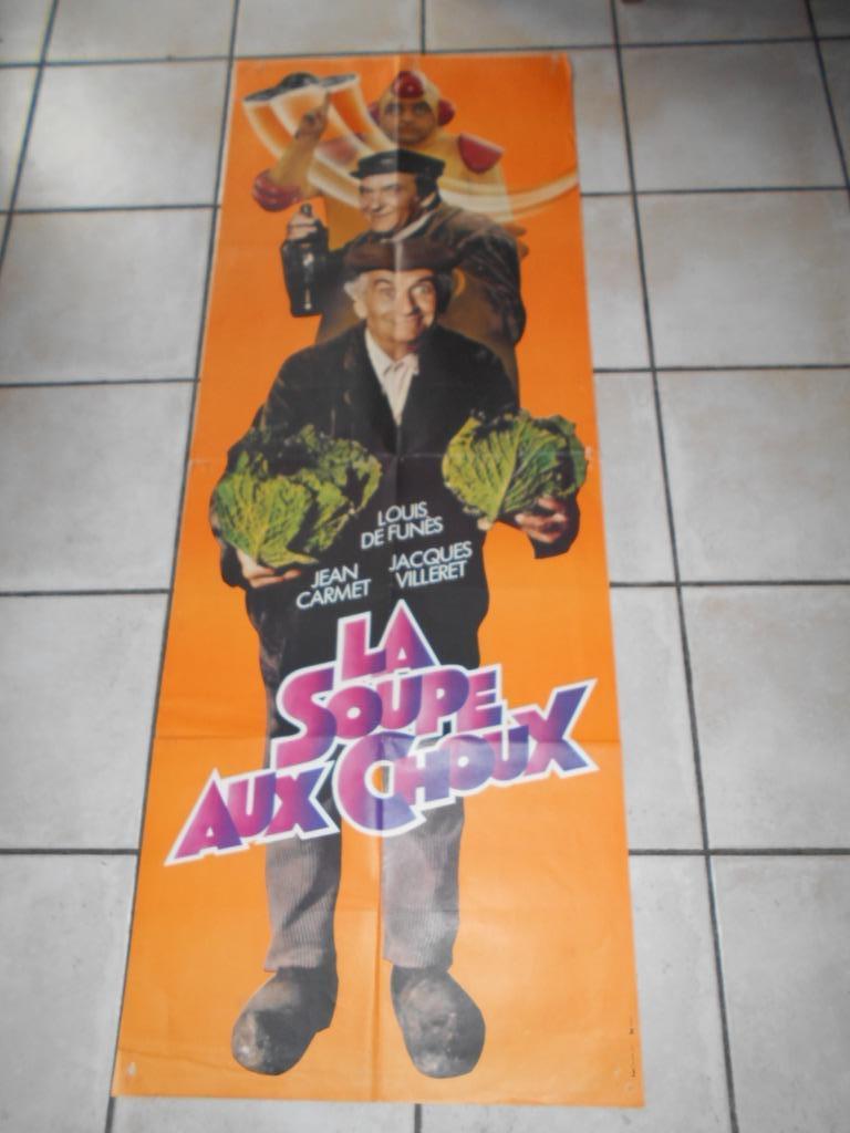 louis de funès : affiche la soupe aux choux (157 x 57), Collections, Posters & Affiches, Utilisé, Cinéma et TV, Affiche ou Poster pour porte ou plus grand