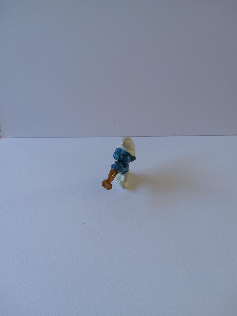 Schtroumpf avec trompette, Enlèvement ou Envoi, Utilisé, Poupée, Figurine ou Peluche