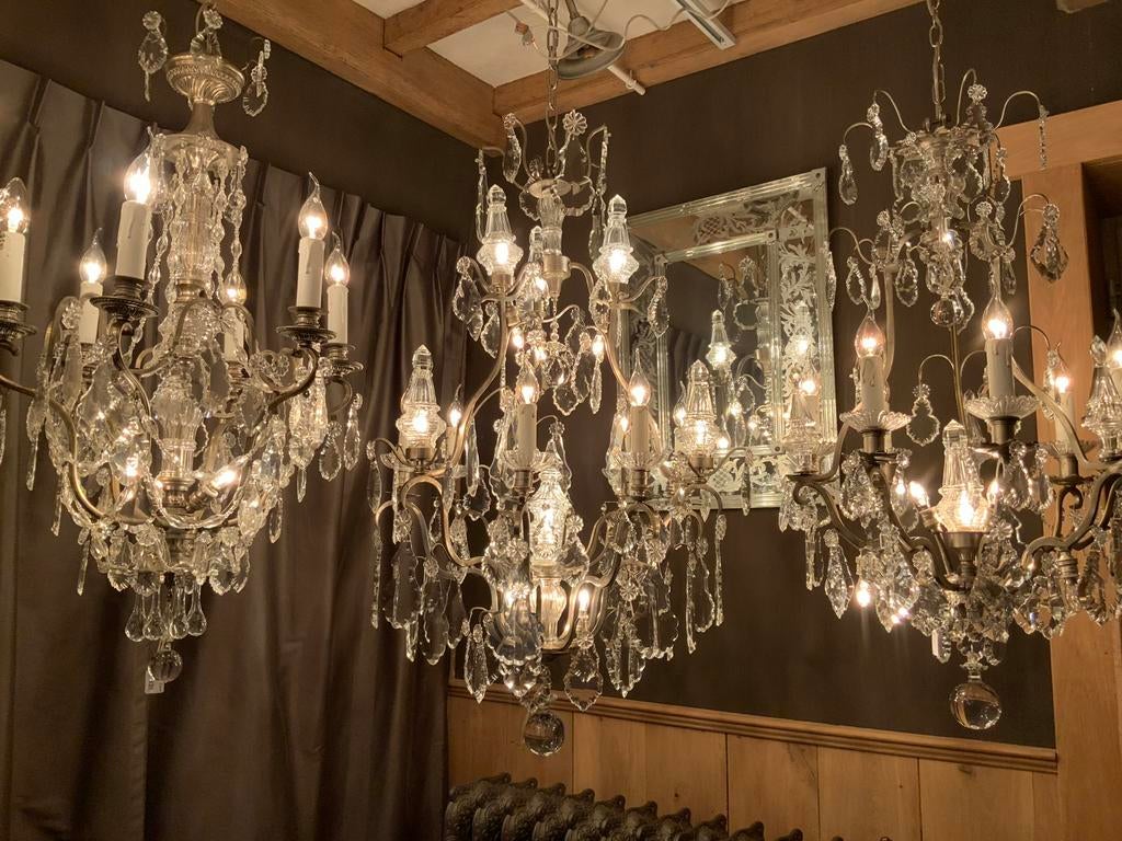 FRANSE kroonluchters in Zilver-Nikkelkleurige uitvoering !, Antiek en Kunst, Antiek | Verlichting, Ophalen