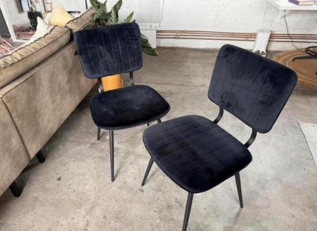 Zwarte stoffen stoelen (prijs voor beide), Ophalen, Zo goed als nieuw