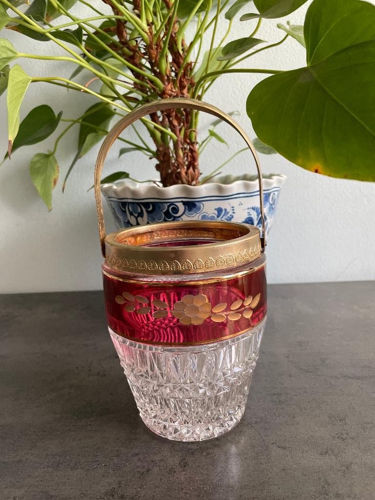 Seau à glace en cristal vintage d'Italie, Antiquités & Art, Antiquités | Verre & Cristal, Enlèvement
