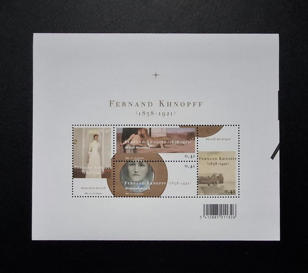 Belgique : COB 3229/32-BL107 ** Fernand Khnopff 2004, Sans timbre, Neuf, Enlèvement ou Envoi, Non oblitéré