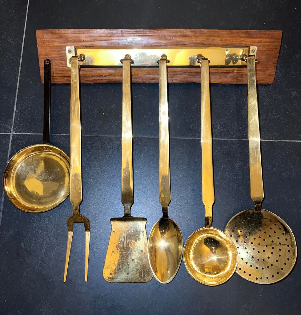 vintage koper keuken set, Enlèvement, Comme neuf, Autres matériaux, Ensemble de couverts