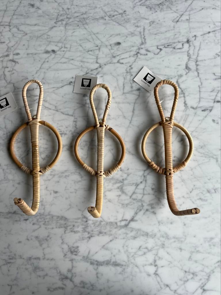 Rotan kapstokjes 3 stuks, Huis en Inrichting, Woonaccessoires | Kapstokken, Ophalen of Verzenden, Nieuw
