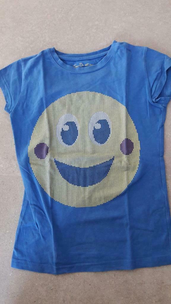 Blauw t shirt met smiley, Enlèvement ou Envoi, Utilisé