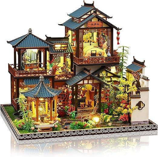 Miniatuur poppenhuis met ledlicht | GRATIS LEVERING, Poppenhuis, -, Verzenden, -