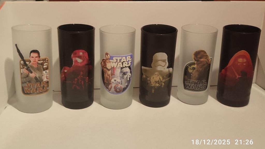 6 glazen: STAR WARS., Ophalen, Nieuw, Gebruiksvoorwerp