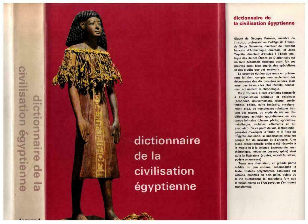 Dictionnaire de la civilisation egyptienne - Georges Posener, Enlèvement ou Envoi, Comme neuf, Georges Posener