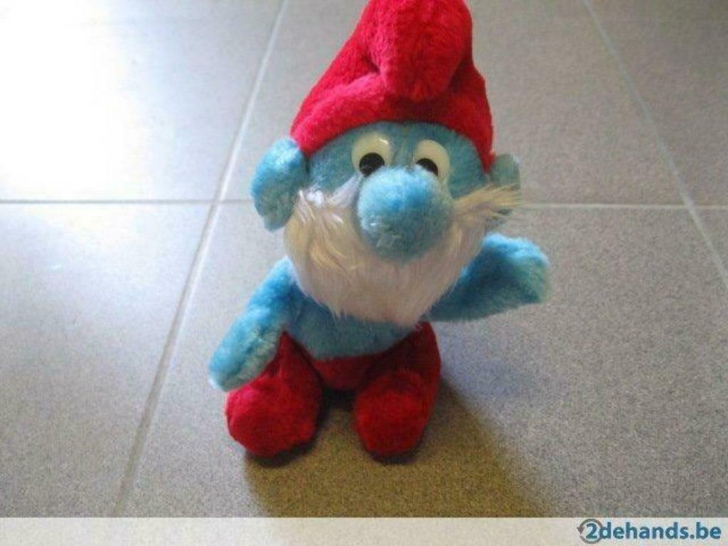 Vintage Smurfen knuffel jaren 70, Enlèvement ou Envoi, Comme neuf, Autres Schtroumpfs, Poupée, Figurine ou Peluche