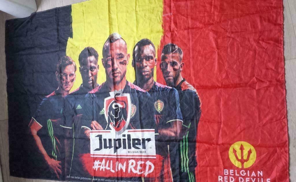 Drapeau Belgian Red Devils - Jupiler All In Red, Ophalen of Verzenden, Gebruikt