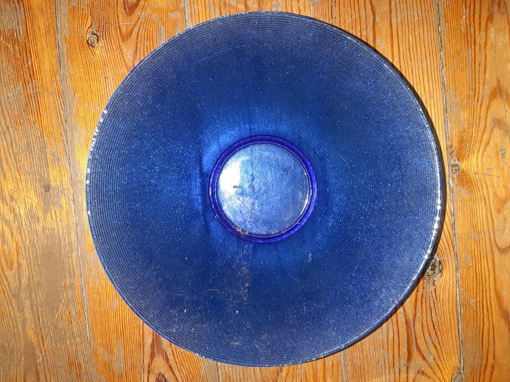 schaal blauw glas, Antiek en Kunst, Ophalen of Verzenden