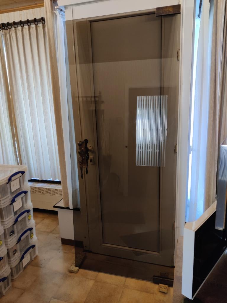 Exclusieve glazen binnendeur met smeedwerk handgrepen - zgan, Ophalen, 80 tot 100 cm, Binnendeur, Zo goed als nieuw