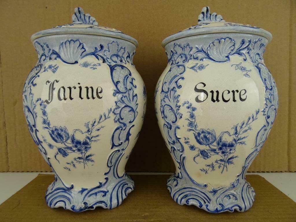 Antieke voorraadpotten antieke voorraadpot Farine Sucre 1900, Antiek en Kunst, Ophalen of Verzenden