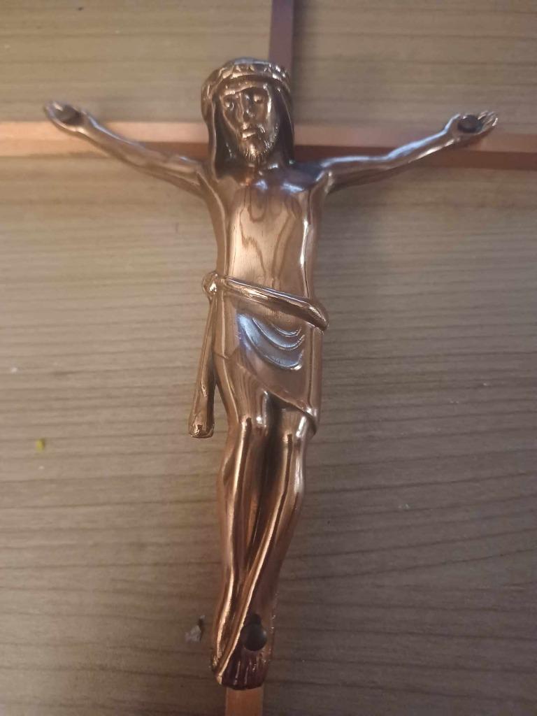 Koperen kruisbeeld in perfecte staat te koop!, Antiek en Kunst, Ophalen of Verzenden, Koper