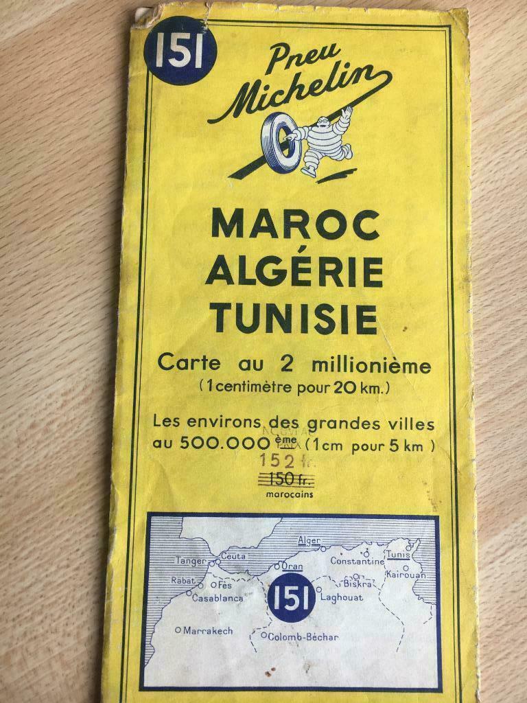 carte routière "Michelin" n 151  1/2.000.000e  édition 1953, Enlèvement ou Envoi, Utilisé, Carte géographique, 1800 à 2000