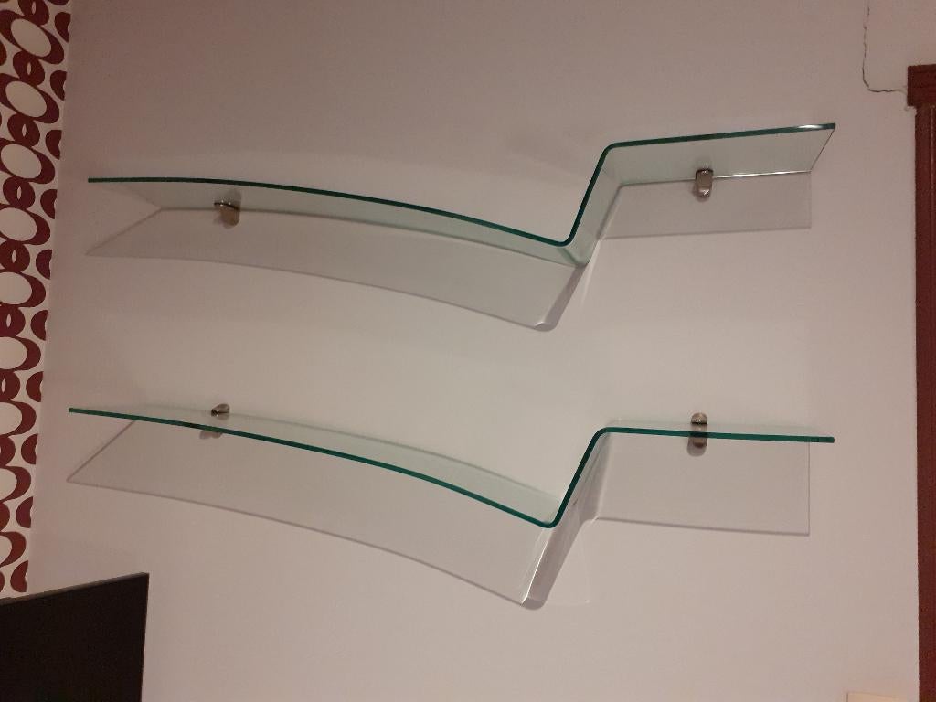 design muurrek in glas, Huis en Inrichting, Woonaccessoires | Wandplanken en Boekenplanken, Zo goed als nieuw, Ophalen