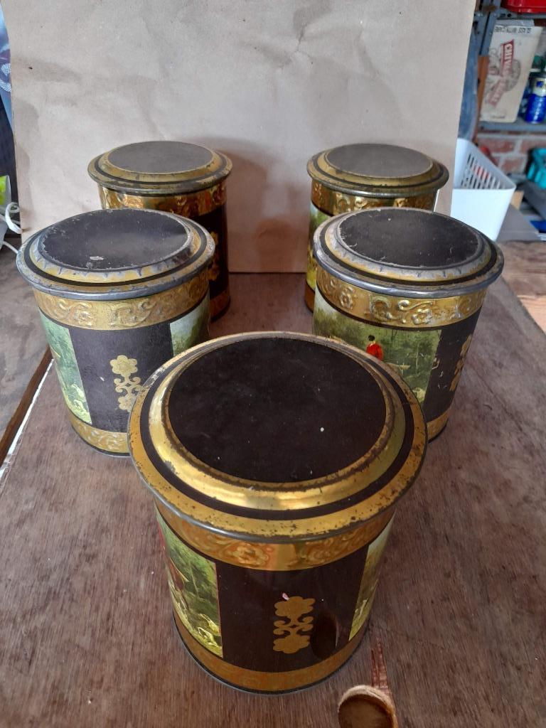 Oude blikken dozen, Ophalen, Gebruikt, Koffie, Overige merken