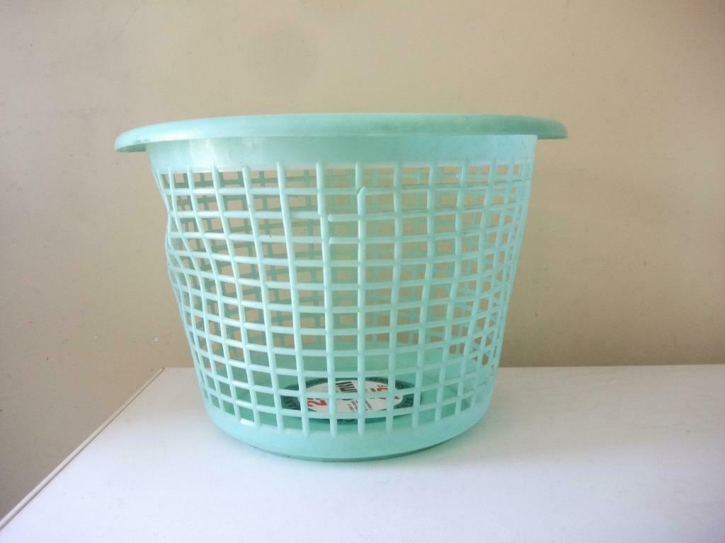 Vintage plastic wasmand originele sticker Sunil seventies, Ophalen