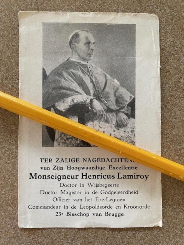 TWEE BP 23 STE BISSCHOP VAN BRUGGE HENRICUS LAMIROY HEURNE, Verzamelen, Ophalen of Verzenden, Bidprentje