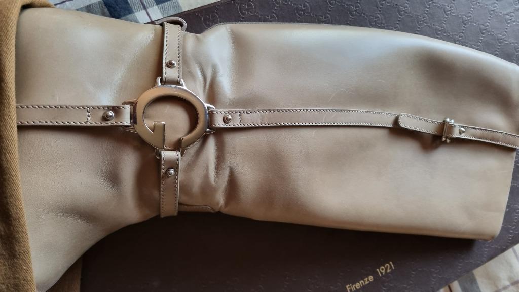 Laarzen, Kleding | Dames, Hoge laarzen, Beige, Ophalen of Verzenden, Zo goed als nieuw