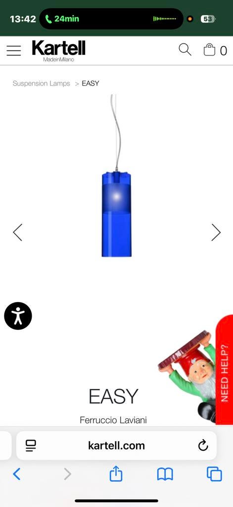 Lampe Kartell, Ophalen, Gebruikt, Design
