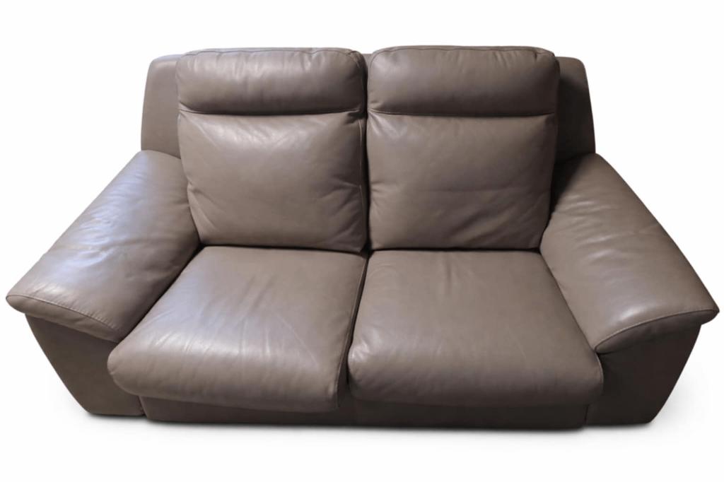 Fauteuil cuir gris 2 places, Maison & Meubles, Fauteuils, Moins de 75 cm, Enlèvement, Utilisé, Classique