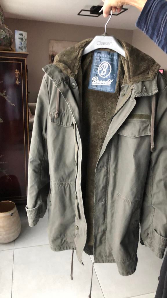 Mannen wintervest met wol, Ophalen, Zo goed als nieuw, Groen