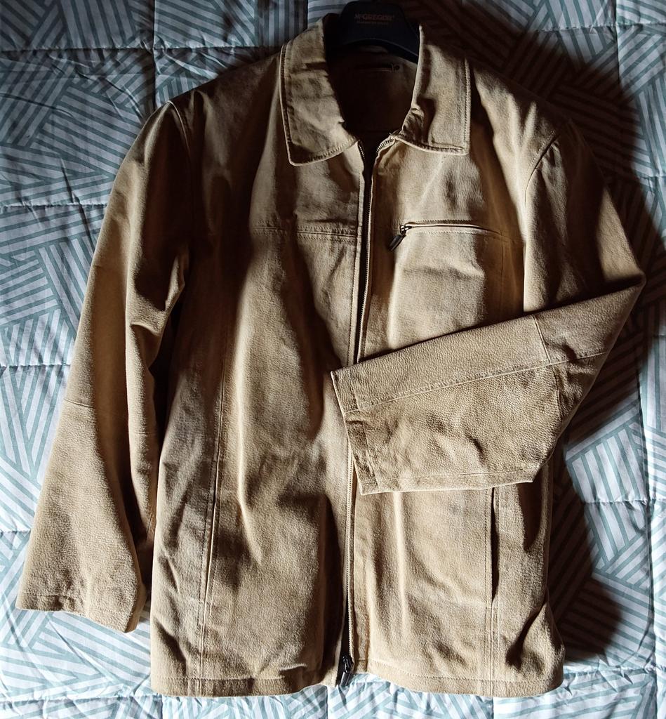Veste sportive, cuir brossé,  homme, Enlèvement ou Envoi, Neuf, Taille 52/54 (L), Beige