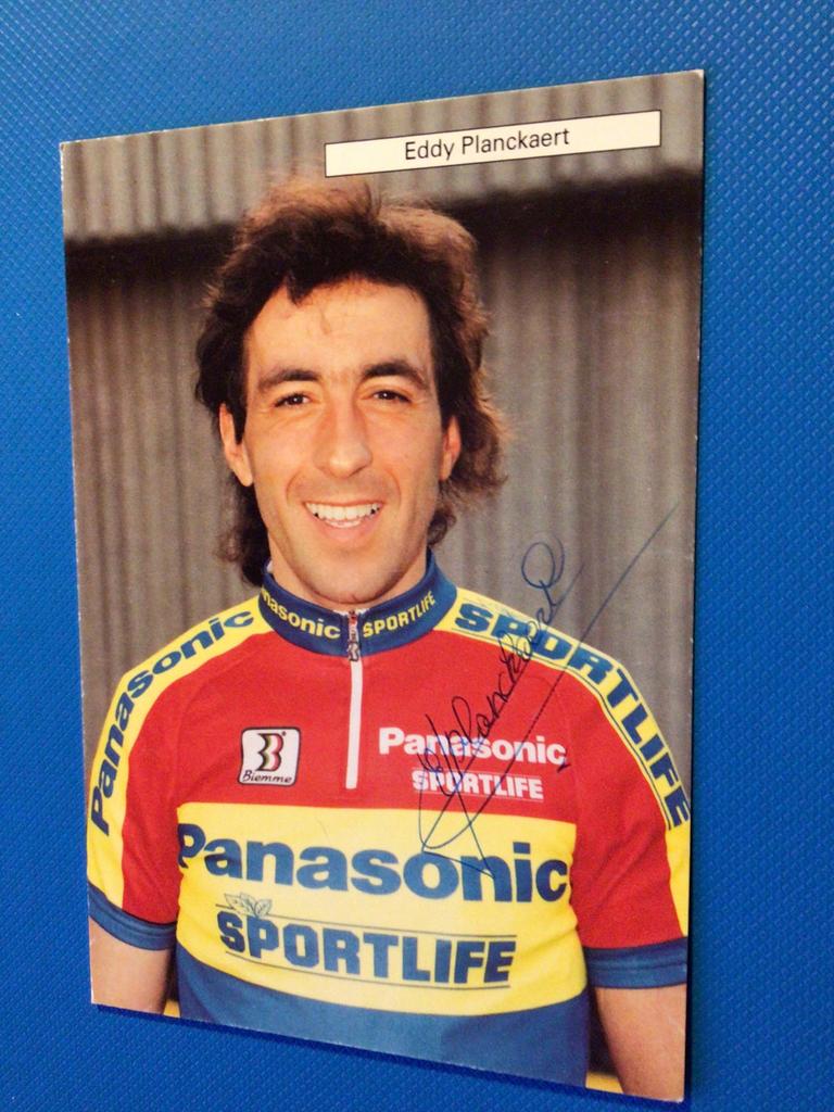 wielerkaart 1990 team panasonic  eddy planckaert signe, Envoi, Comme neuf