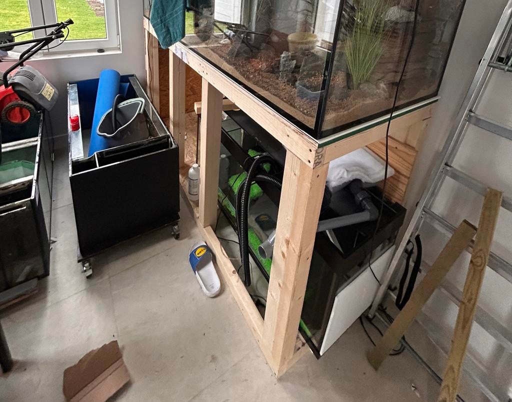 Houten frame/stelling aquarium., Ophalen, Zo goed als nieuw