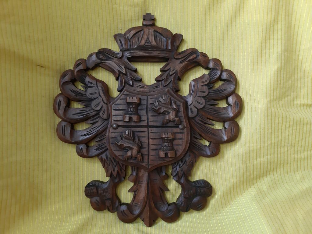 Aigle à 2 têtes sculpture sur bois, Enlèvement ou Envoi